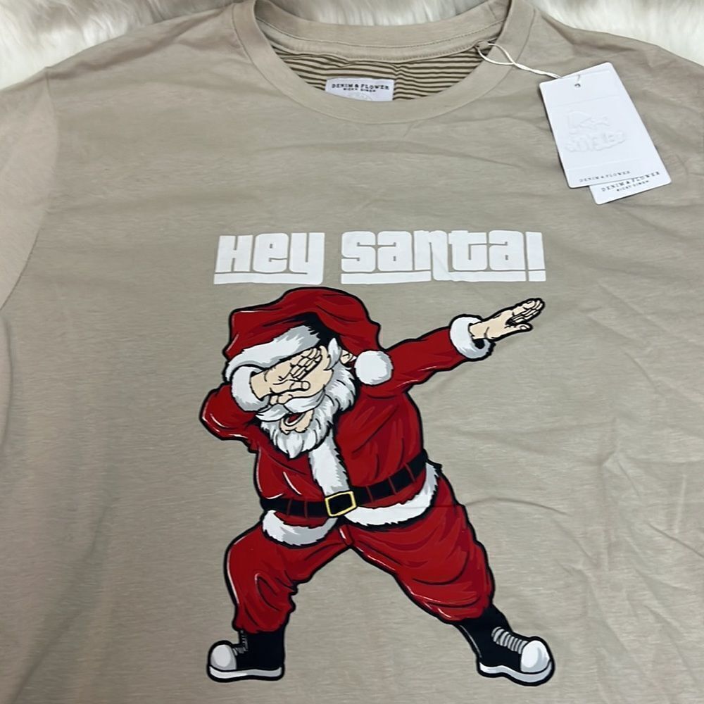 Denim &‎ Flowers men’s “Hey Santa-Dab” T-shirt C19